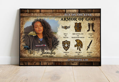 Personalized Custom Photo Poster Of God Put On The Full Armor Of God Ephesians 6-10