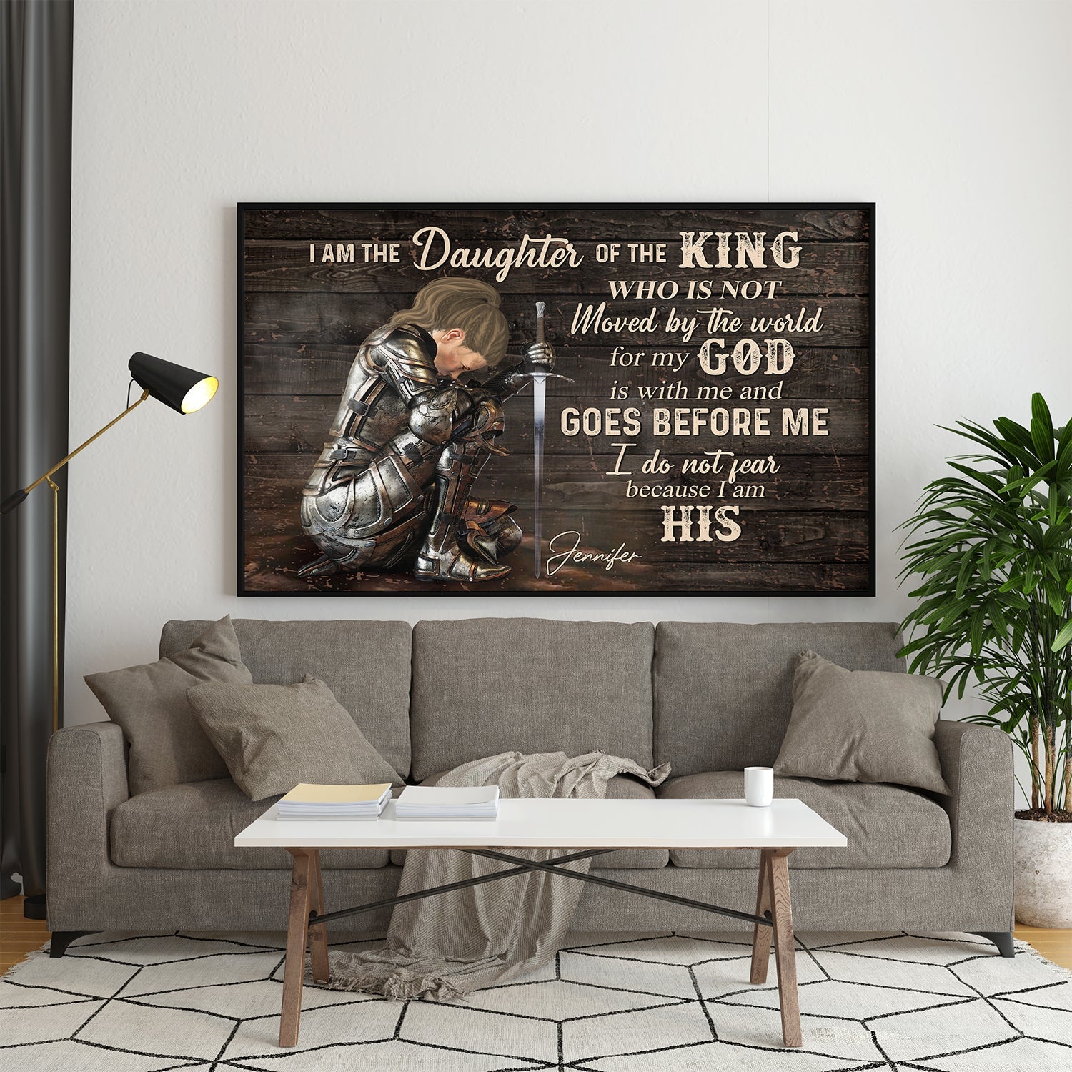 Personalized Woman Warrior, I Am The Daughter Of The King, Do Not Fear Because I Am His Poster And Canvas
