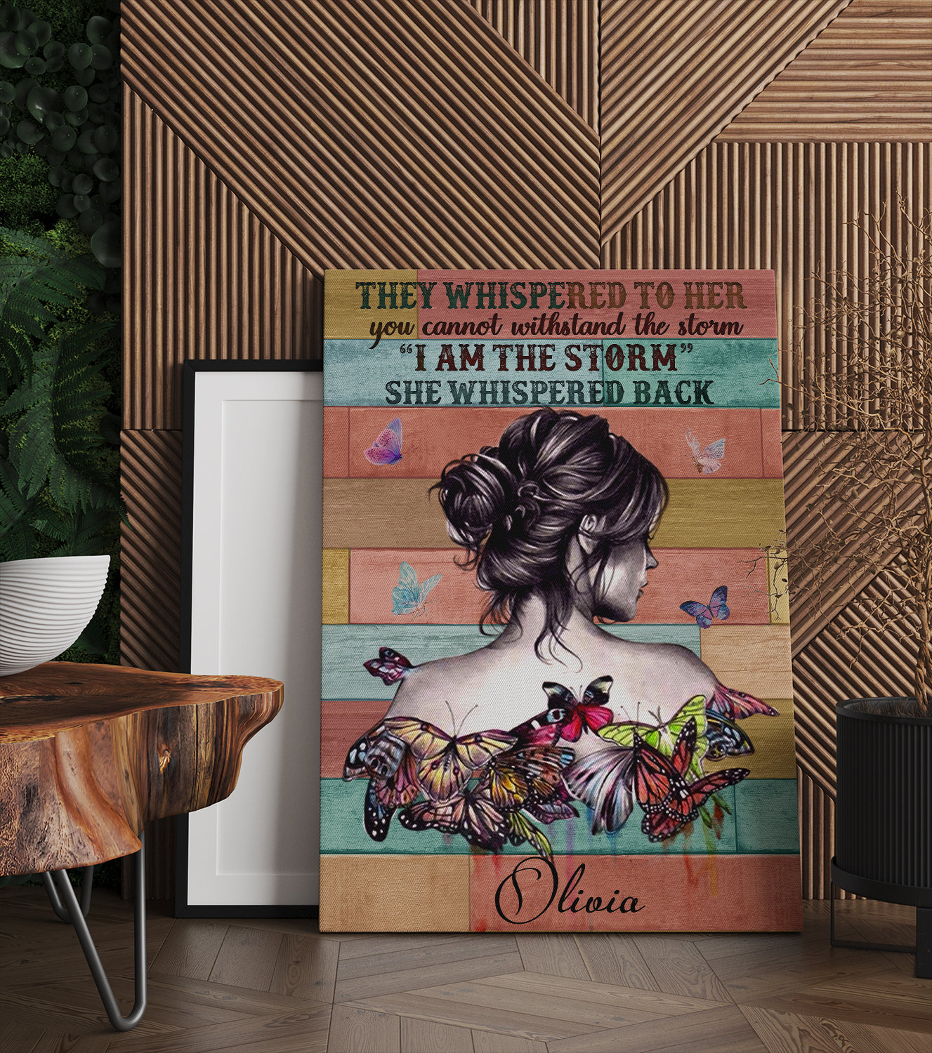 Personalized Hippie Girl Poster Personalized Hippie Girl Poster and Canvas They Whispered to her You Can't Withstand The Storm Poster And Canvas