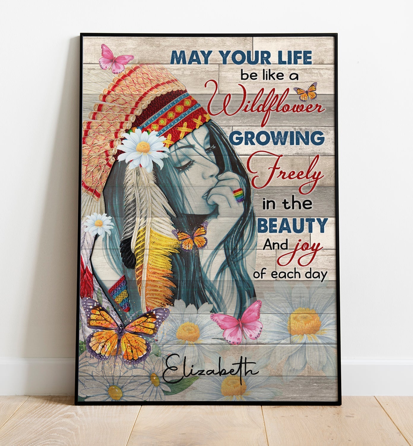 Personalized Hippie Girl Poster And Canvas May Your Life Be Like A Wildflower Poster And Canvas