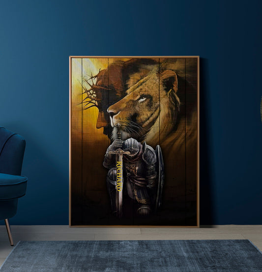 Personalized Man Warrior Of God Poster, Lion Man Warrior Jesus