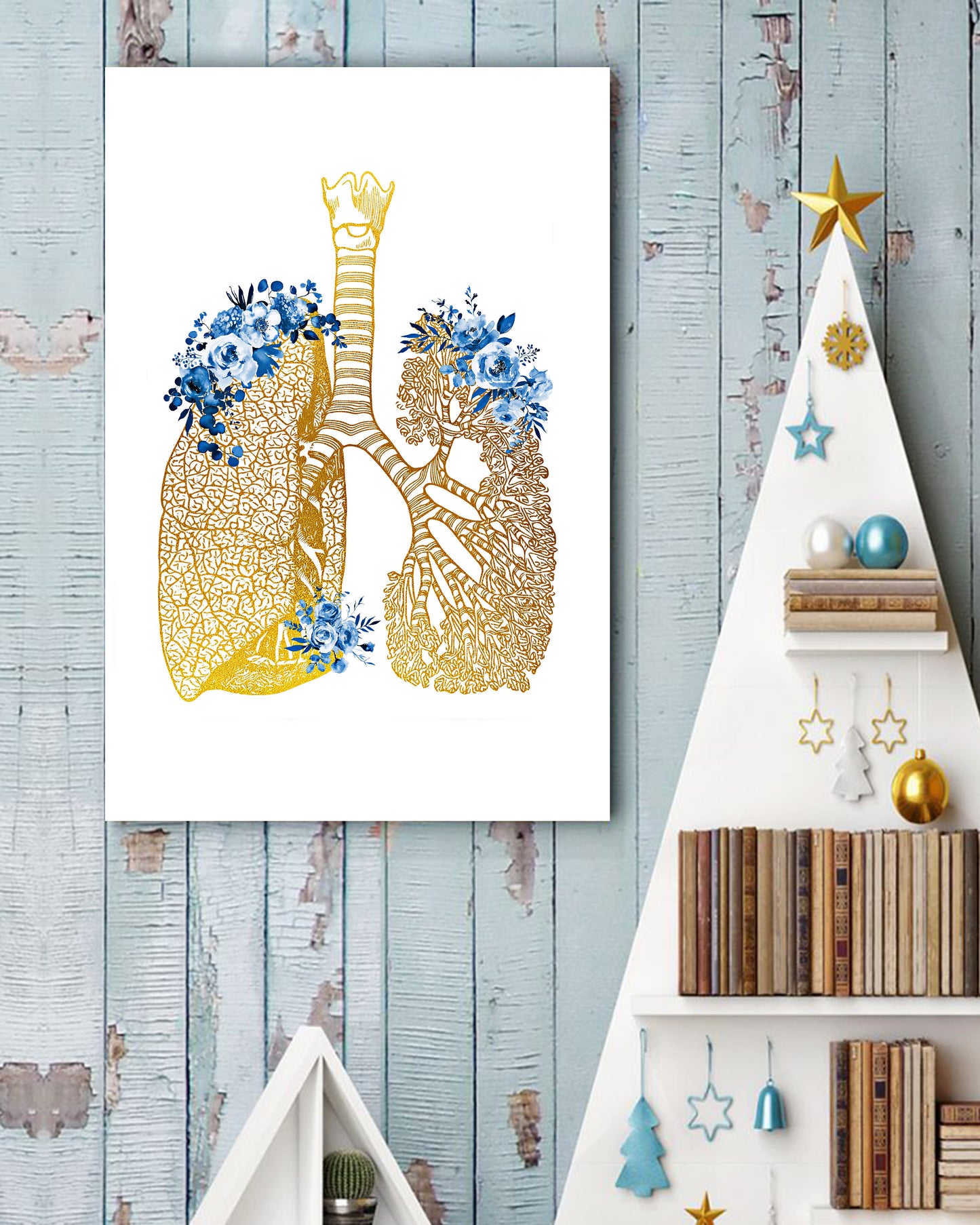 Lung Blue Flower Standard Poster