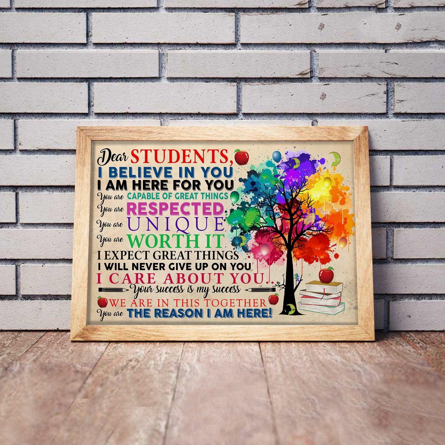 Dear students i believe in you i am here for you Standard Poster