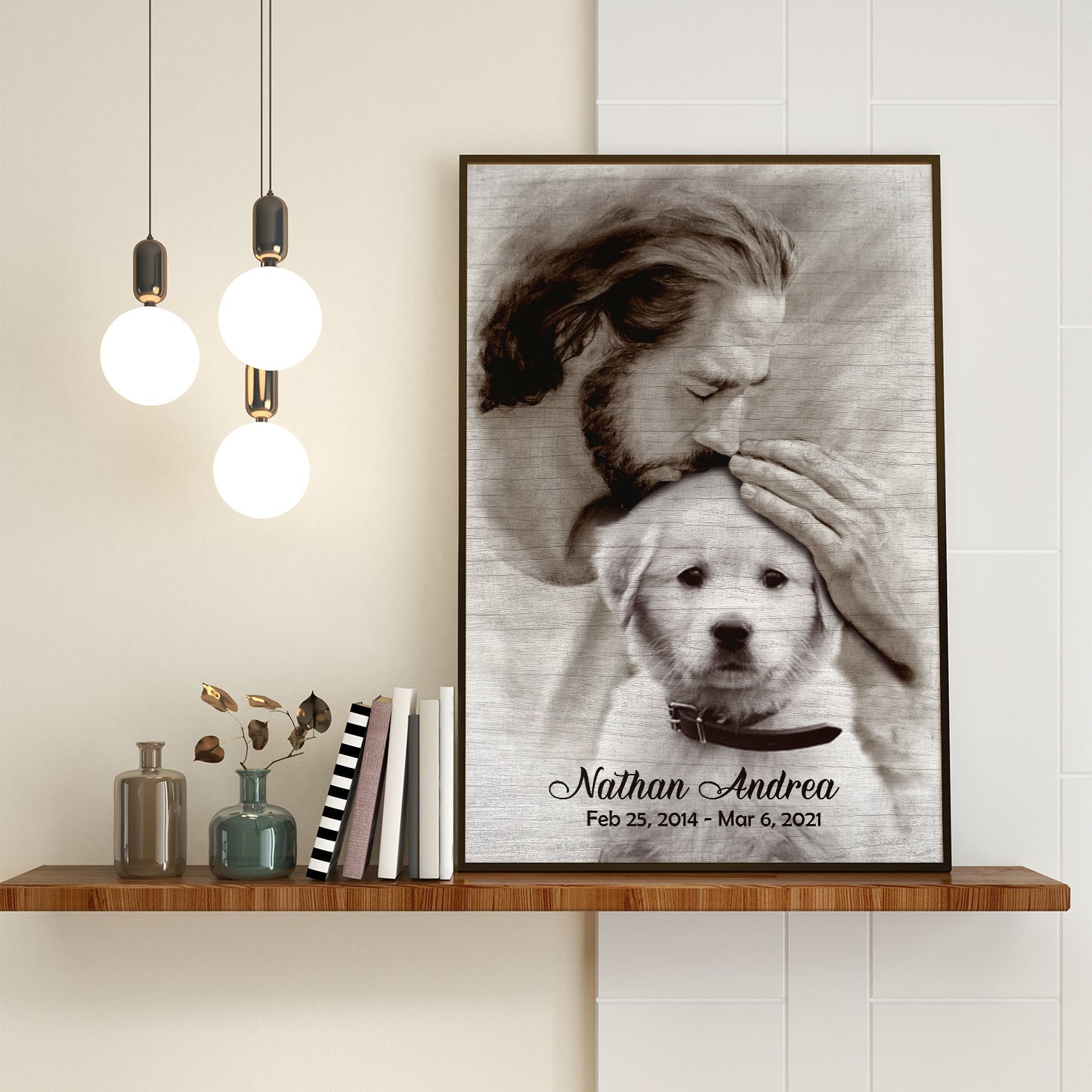 Personalized Custom Photo, Name And Date Safe In God's Hand Gift For Loss Of Dog Poster