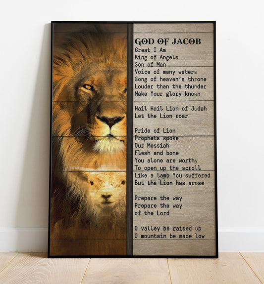 The Lion Of The Tribe Of Judah And Lamb Of God Lion Song Elevation Worship Lion Lyrics Genius God Of Jacob Poster