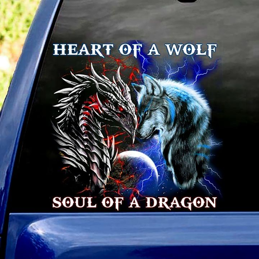 Wolf and Dragon Sticker Decal