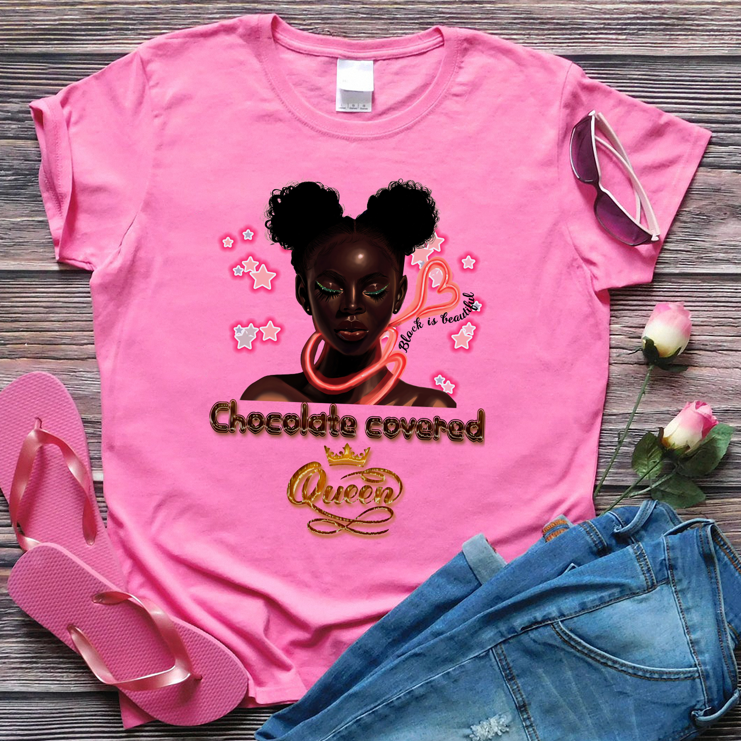 Black Queen Chocolate Covered Queen Standard T-Shirt