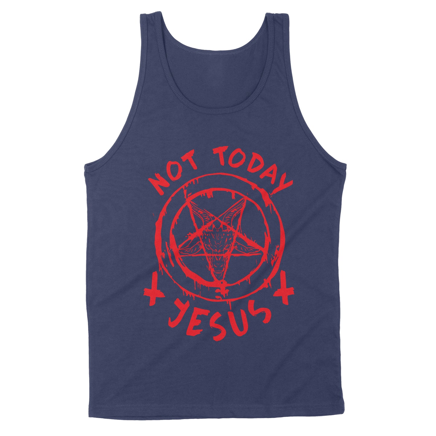 not today Jesus - Satan symbol Standard Tank