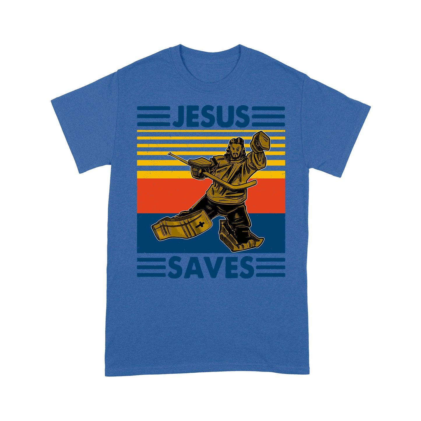 Jesus Saves Funny Vintage Hockey Ice Hockey Standard T-Shirt