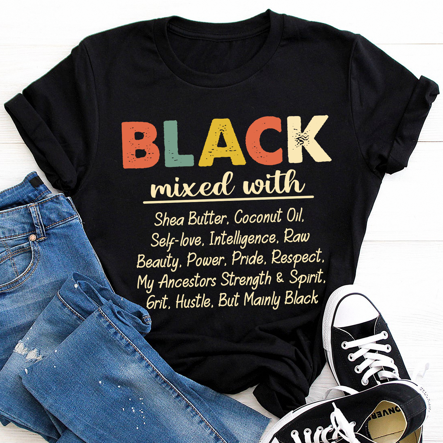 Black Mixed With Shea Butter Coconut Oil Standard T-Shirt