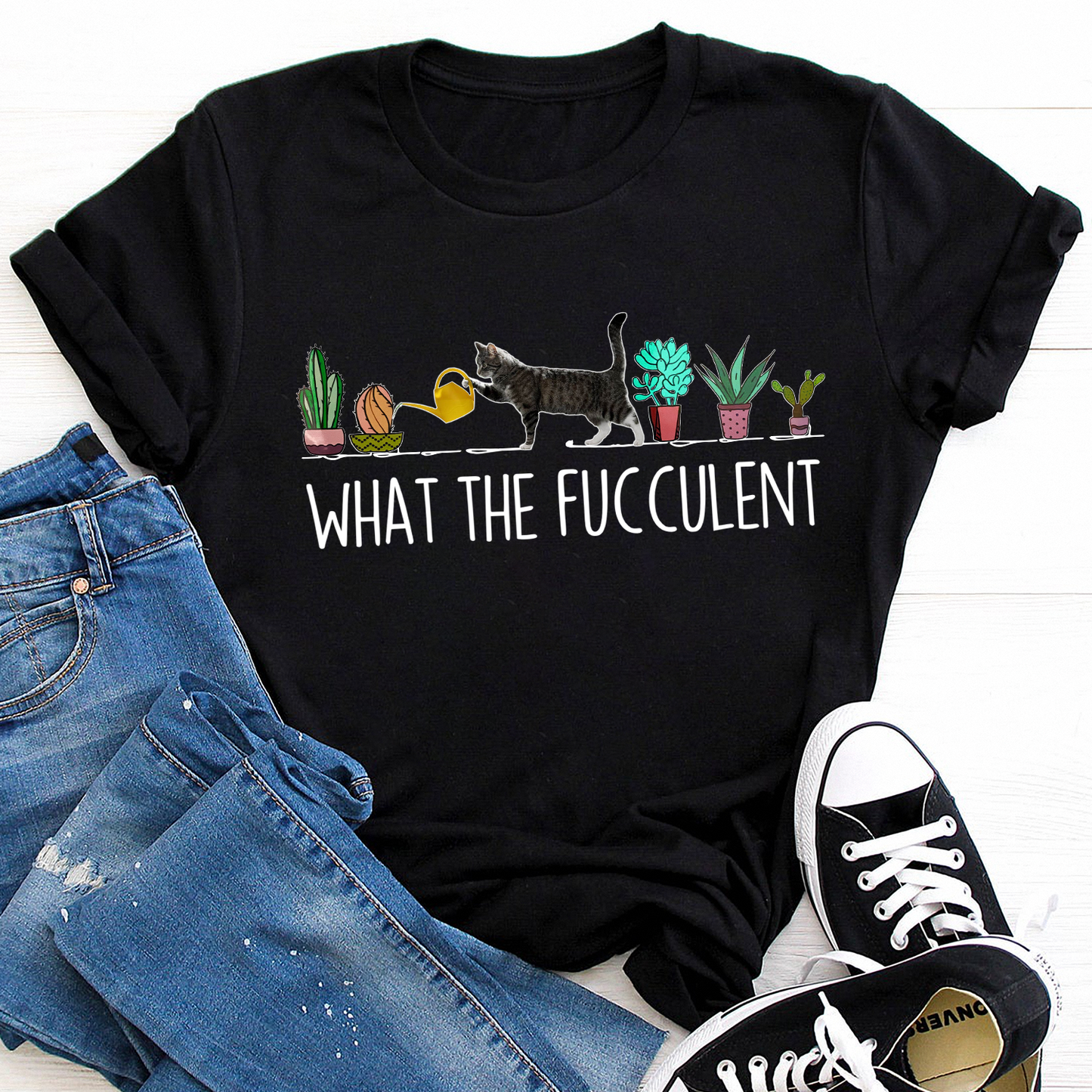 Cat Plants What The Fucculent Standard T-Shirt