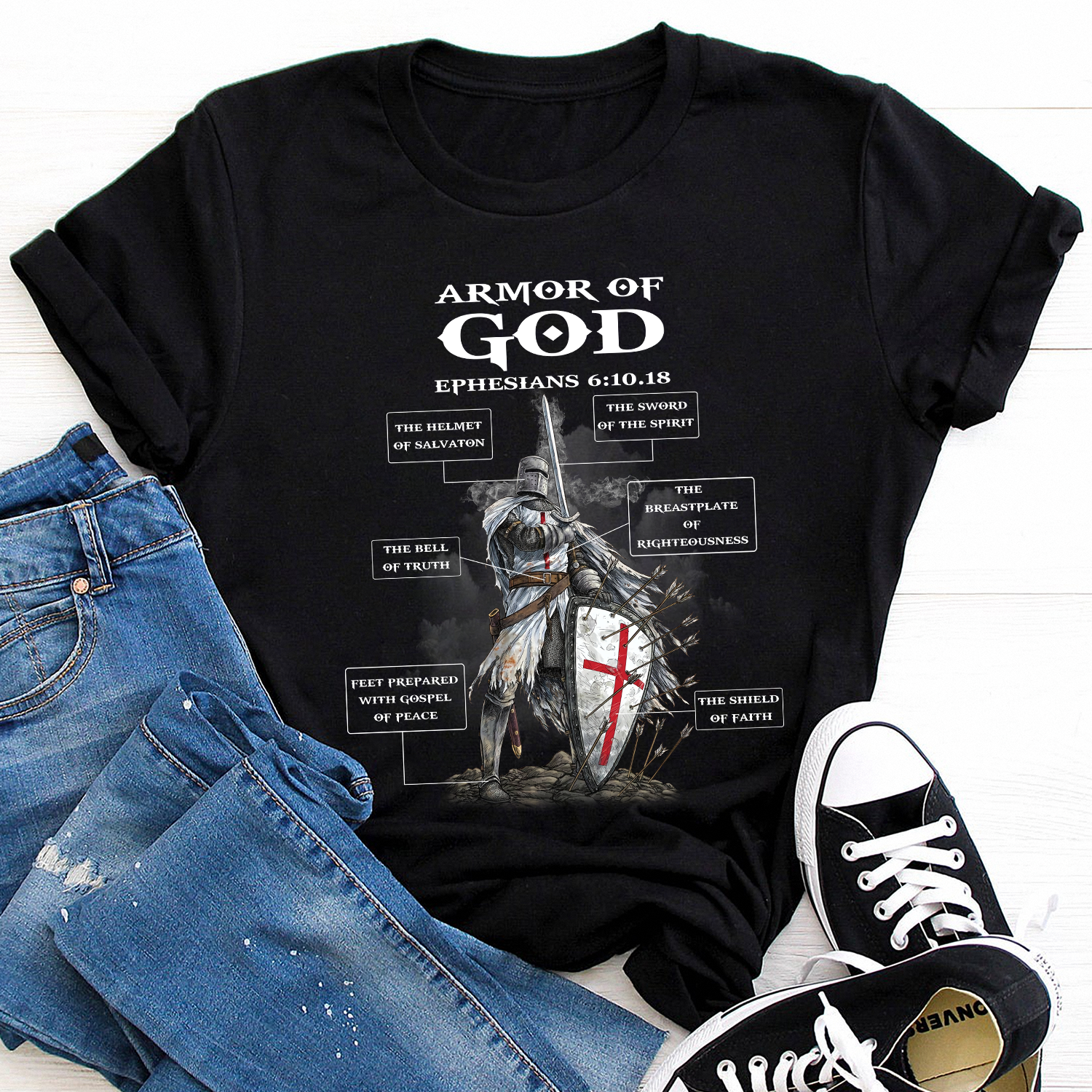 Armor of God Bible Study on Ephesians 6:10-18 T-Shirt