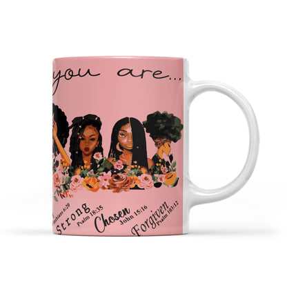 Black Girls God Says You are Unique Special Lovely Precious Satin White Edge-to-Edge Mug