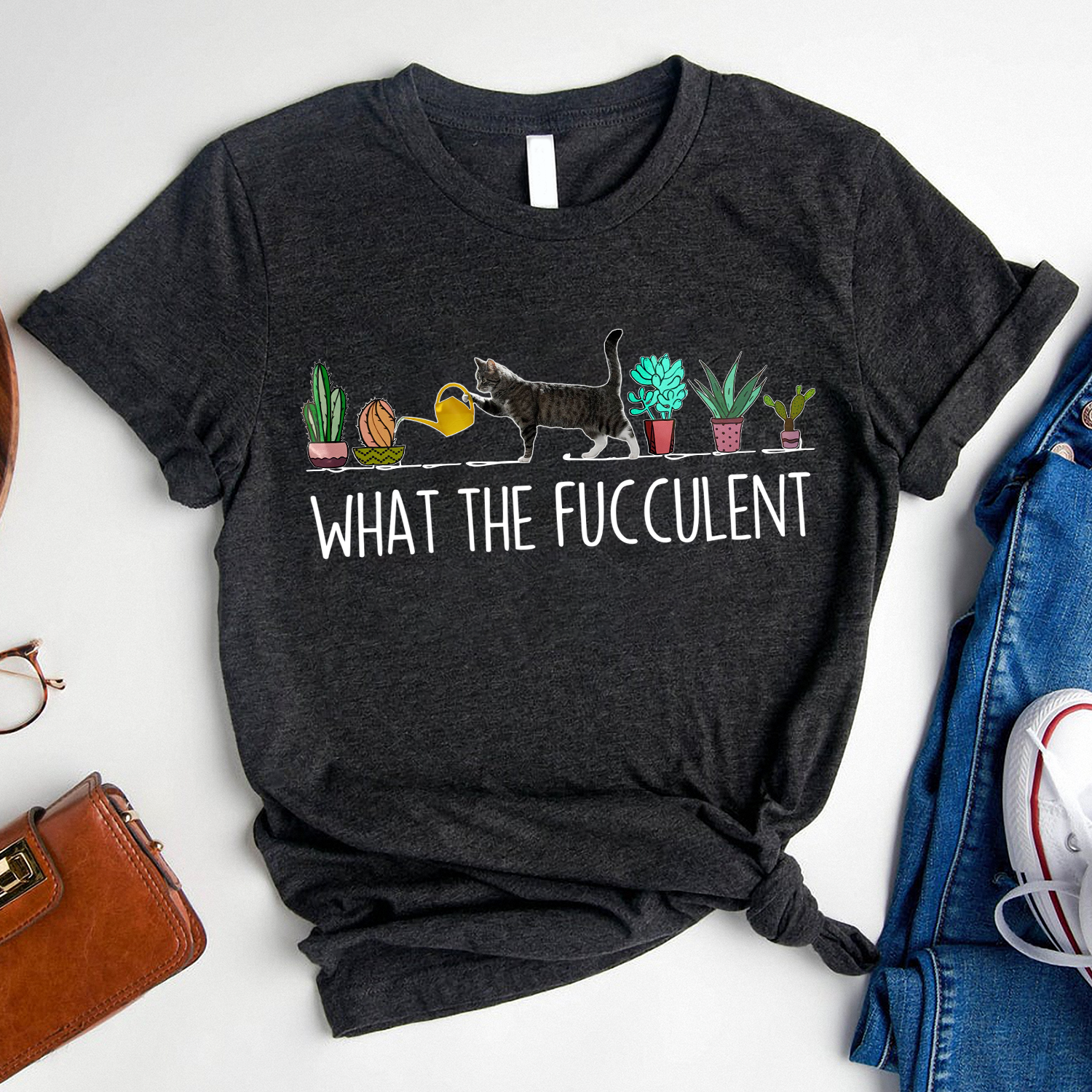 Cat Plants What The Fucculent Standard T-Shirt - Viralcitron