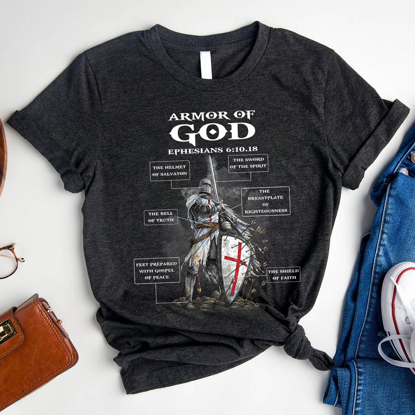 Armor of God Bible Study on Ephesians 6:10-18 T-Shirt