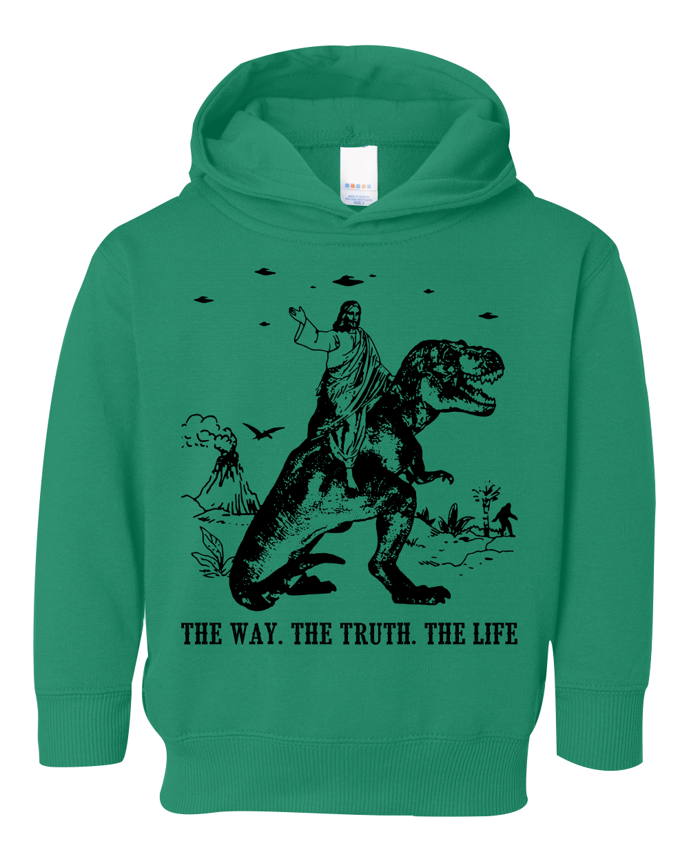 Jesus Riding Dinosaur The Way. The Truth. The Life Toddler Hoodie