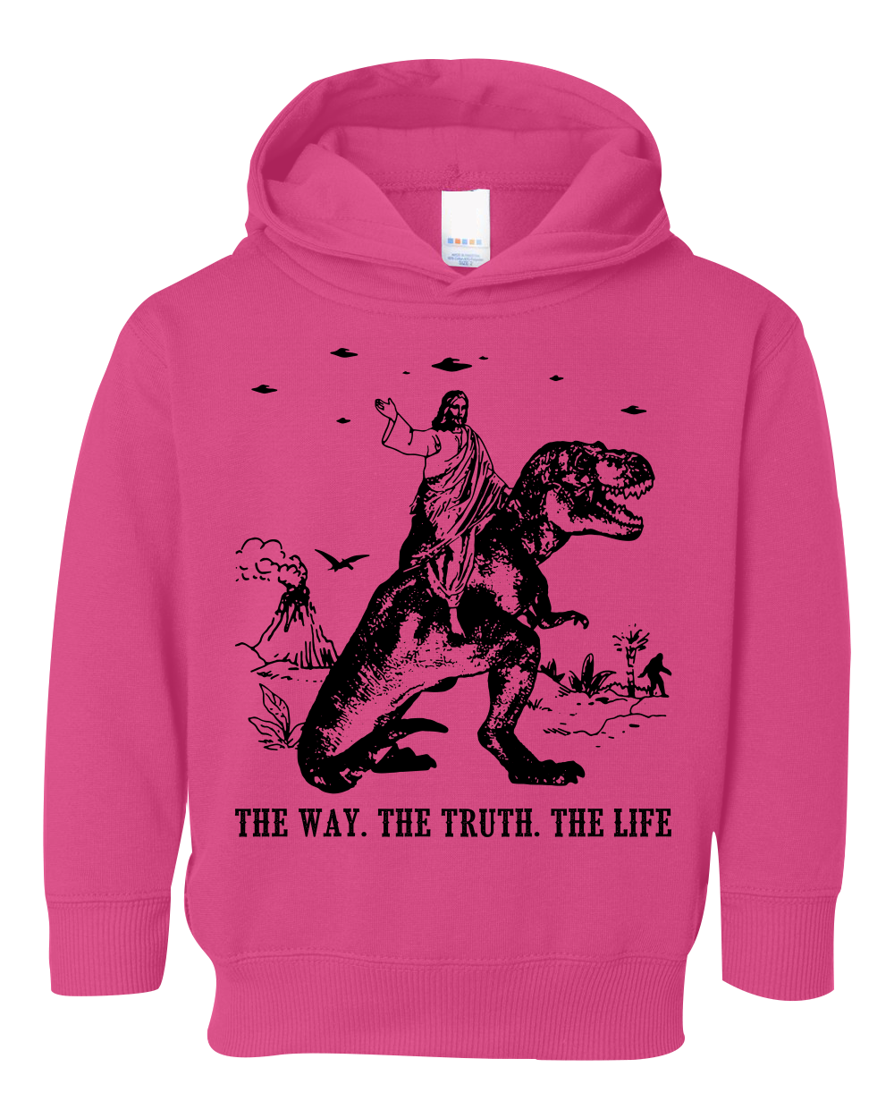 Jesus Riding Dinosaur The Way. The Truth. The Life Toddler Hoodie