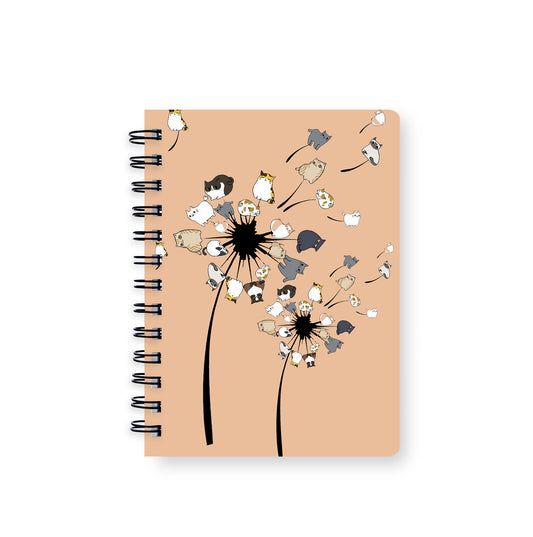 Dandelion Cats Flower Colorful Pet Cat Spiral Journal