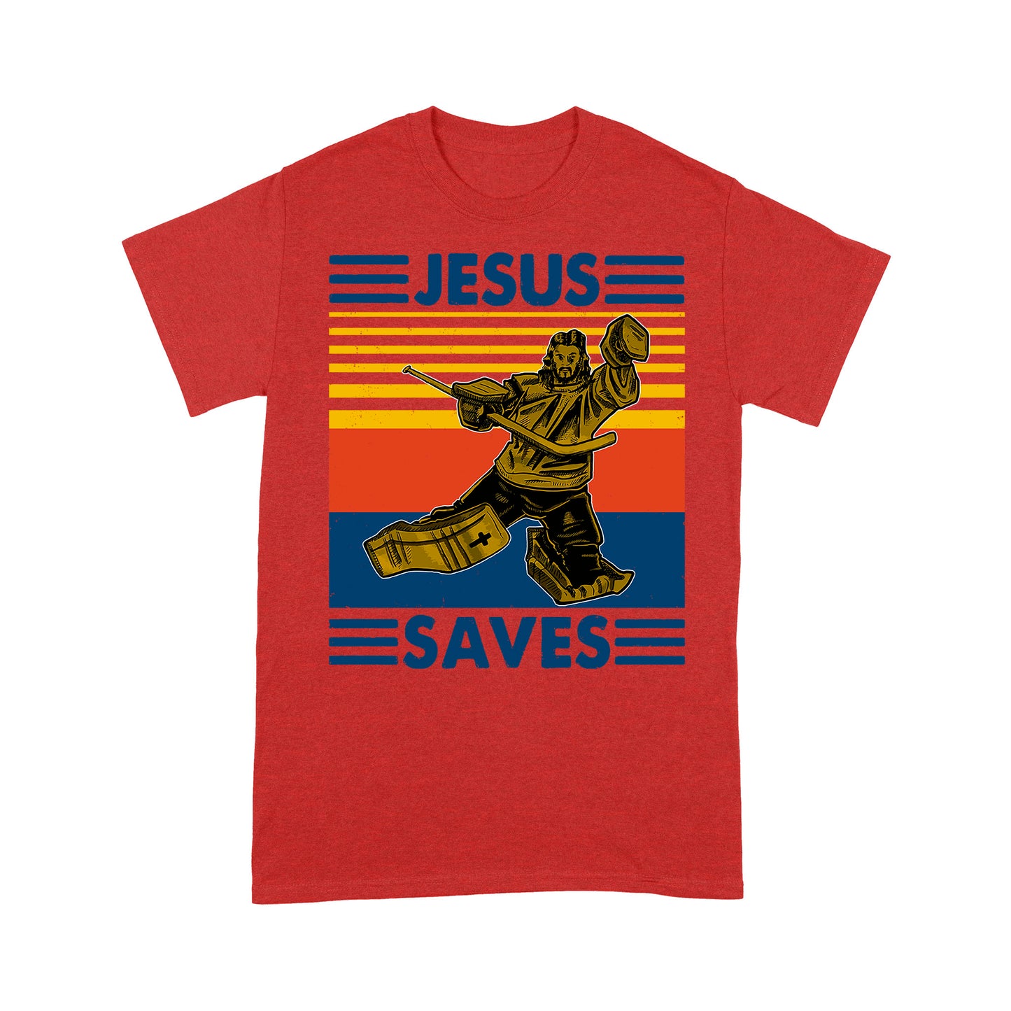 Jesus Saves Funny Vintage Hockey Ice Hockey Premium T-shirt