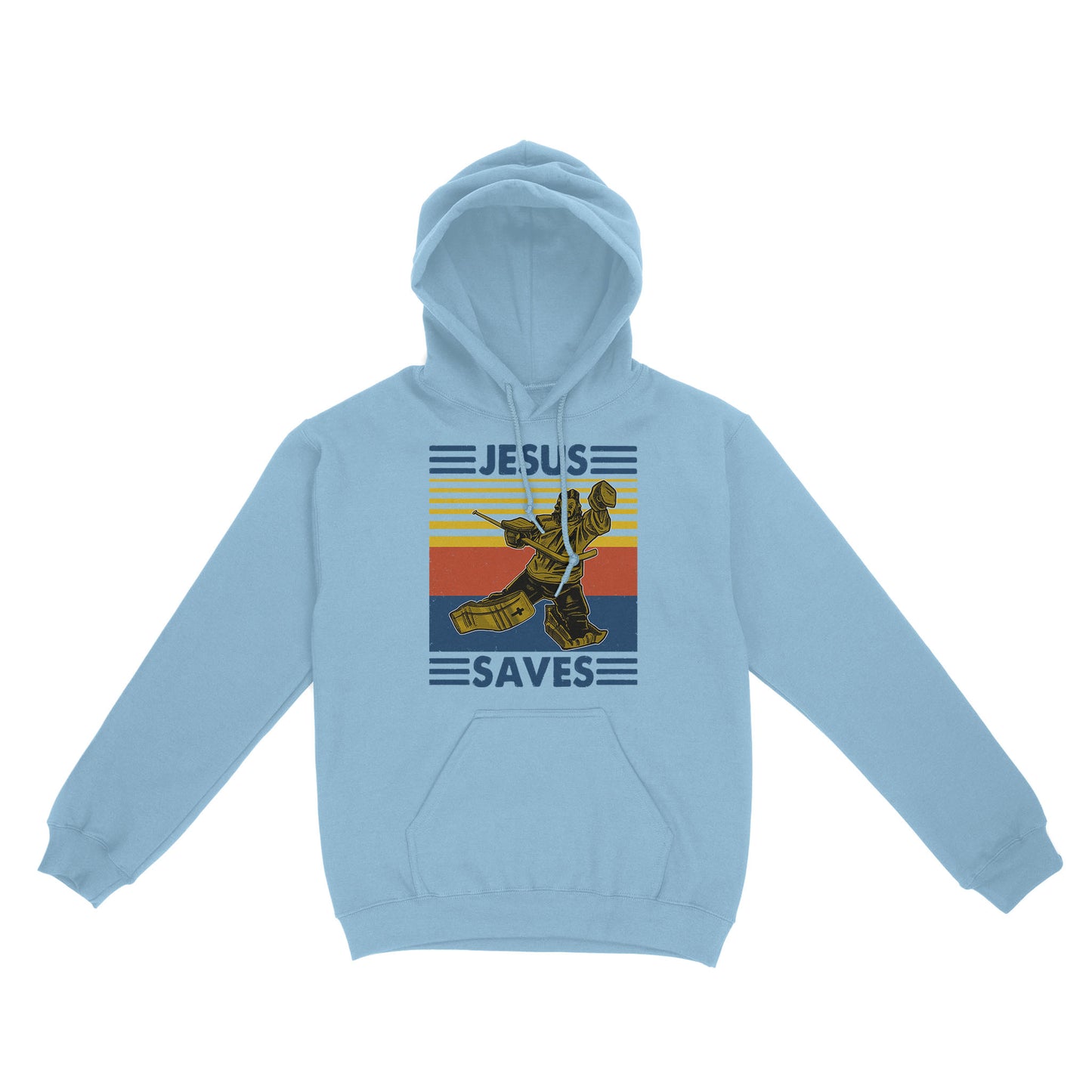 Jesus Saves Funny Vintage Hockey Ice Hockey Standard Hoodie