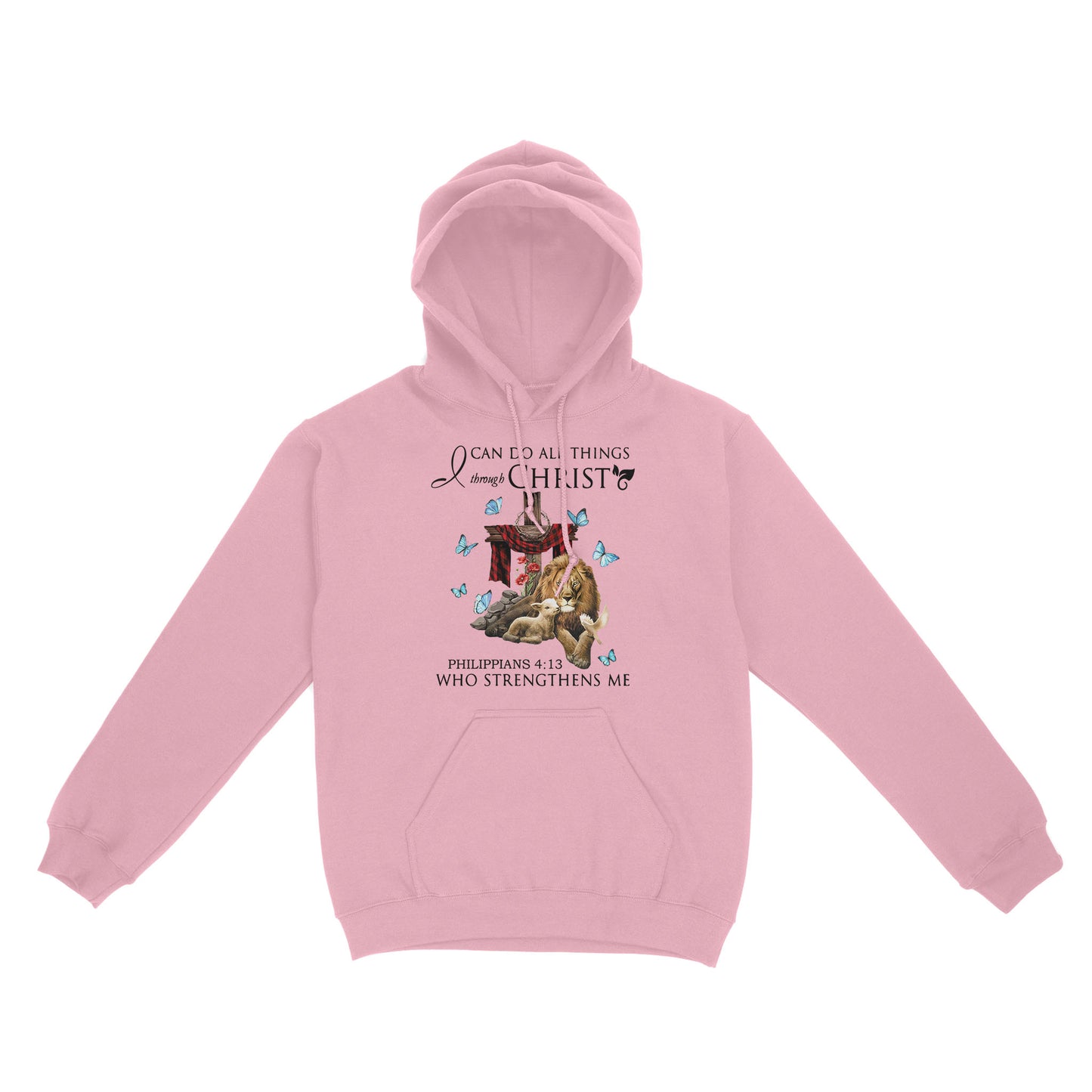 I Can Do All Thing Christ Jesus Lion and Lamb Dove Hoodie