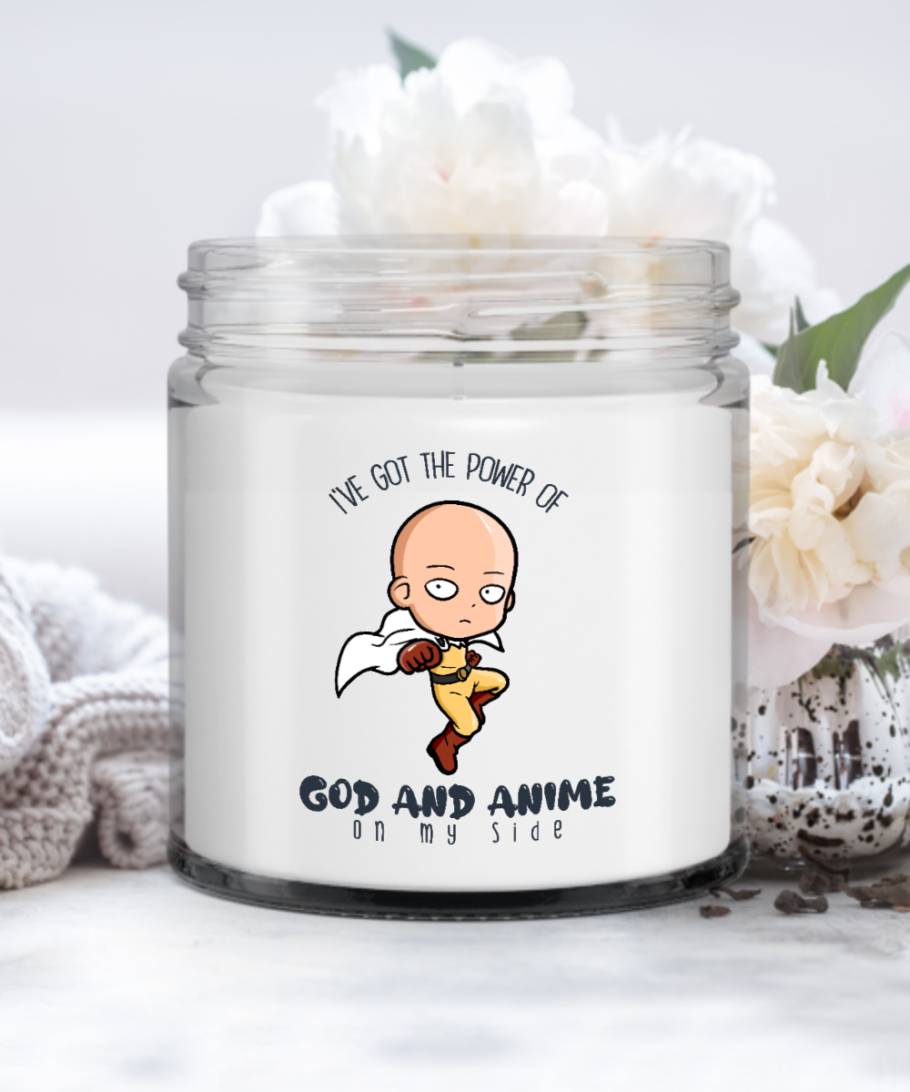 I’ve Got the Power of God and Anime on My Side Meme Candle