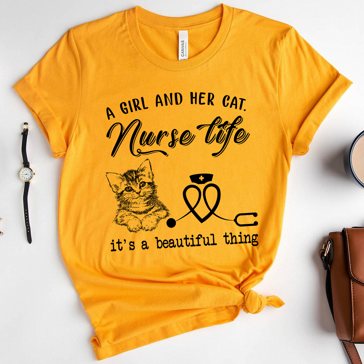 Cat Nurse A Girl...Her Cats And Nurse Life It's Beautiful Thing Standard T-shirt