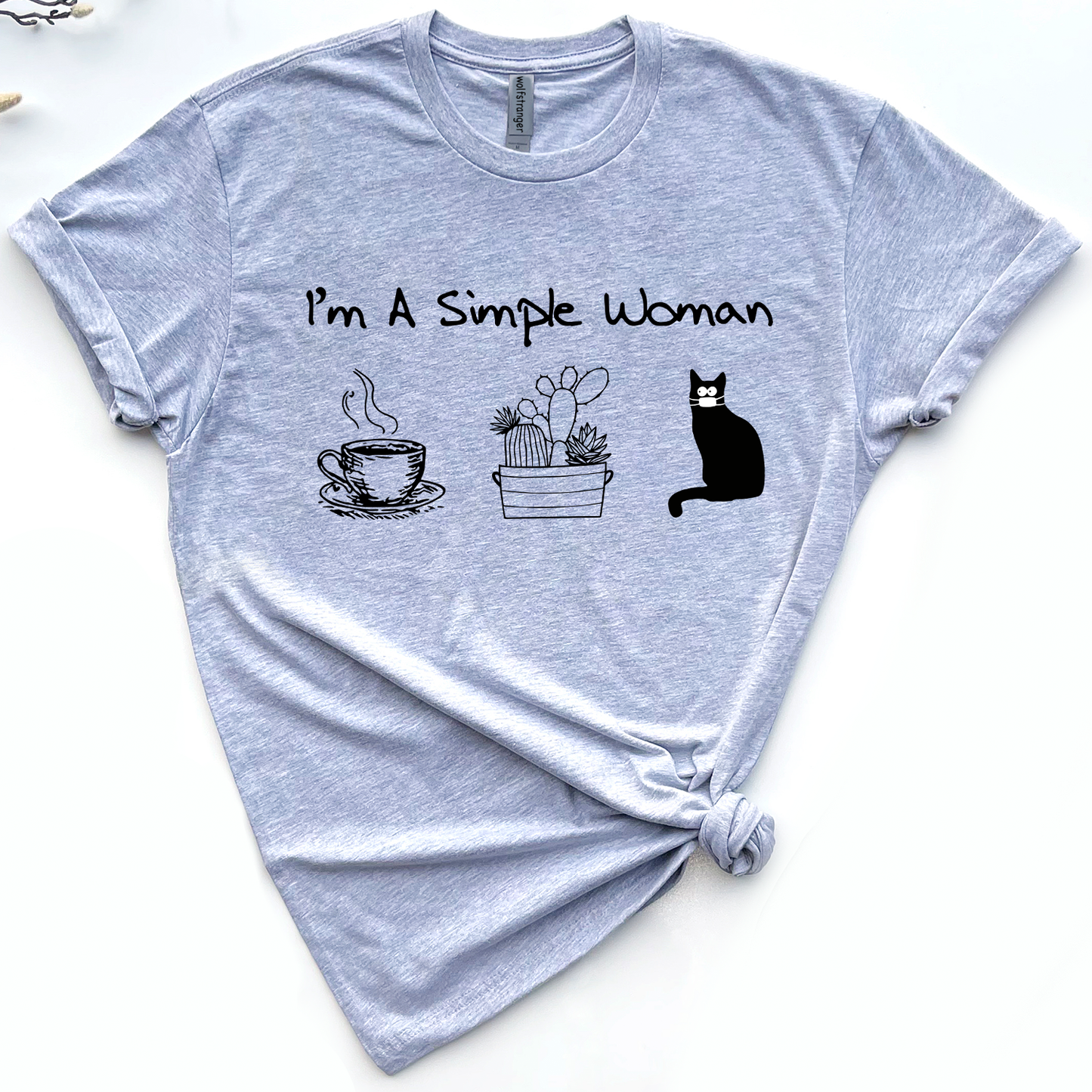 I'm a simple woman Coffee Plants Cat Standard T-Shirt