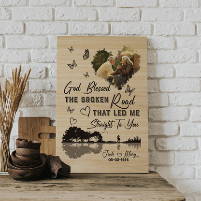 Personalized God Bless The Broken Road That Led Me Straight To You Poster and Canvas