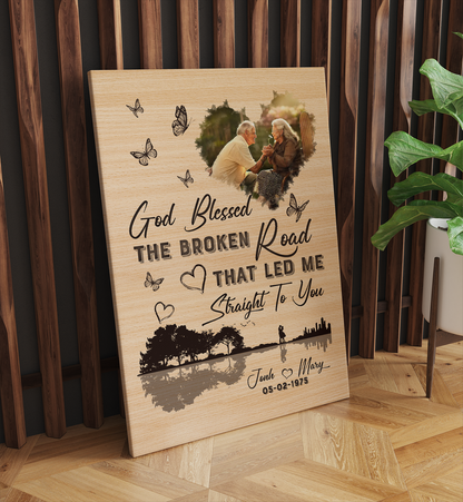 Personalized God Bless The Broken Road That Led Me Straight To You Poster and Canvas