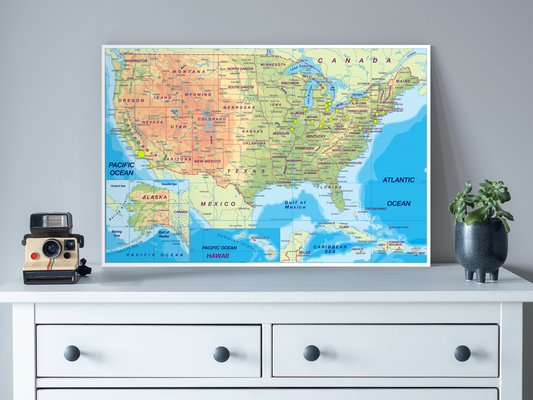 USA Map Poster