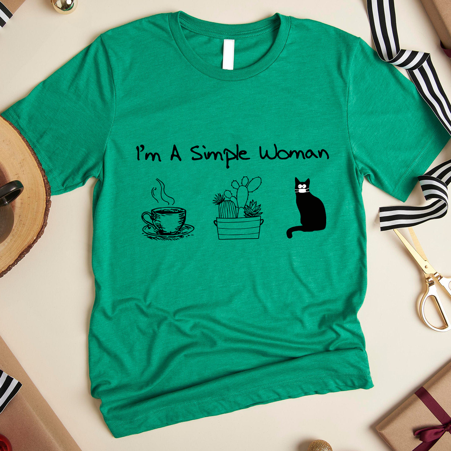 I'm a simple woman Coffee Plants Cat Standard T-Shirt