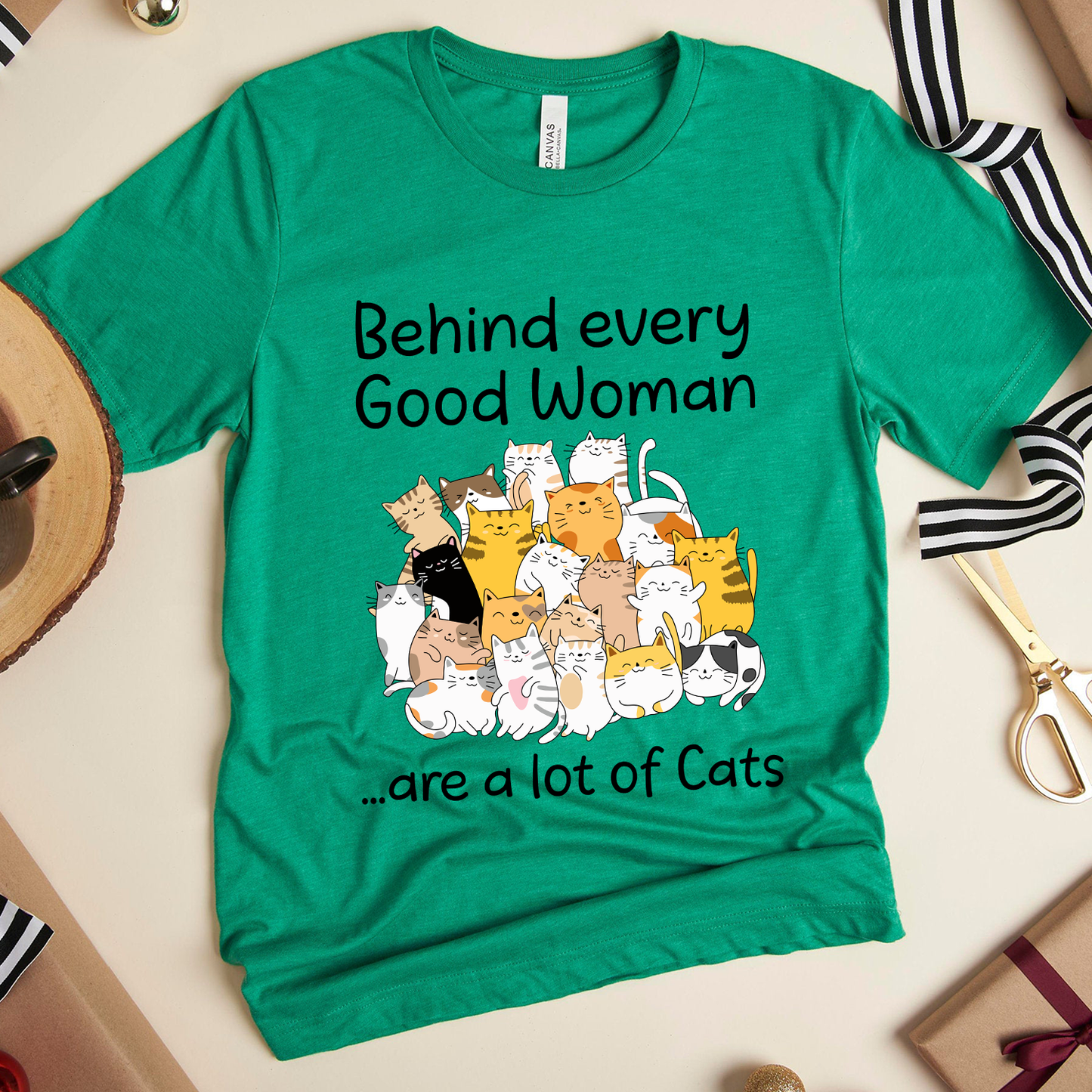 Behind Every Good Woman Are A Lot Of Cats Standard T-Shirt