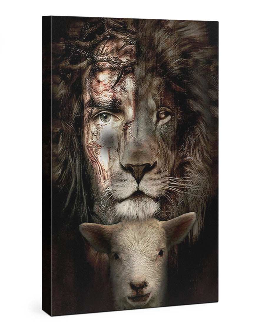 Matte Canvas (1.25") Jesus Lion And Lamb