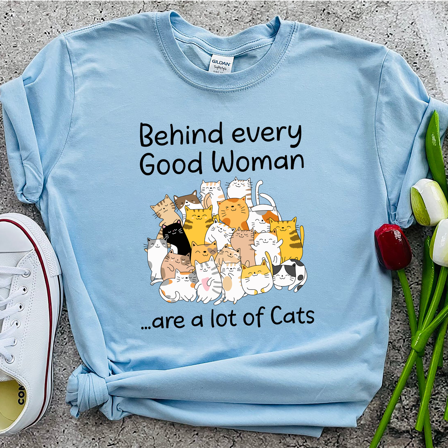 Behind Every Good Woman Are A Lot Of Cats Standard T-Shirt