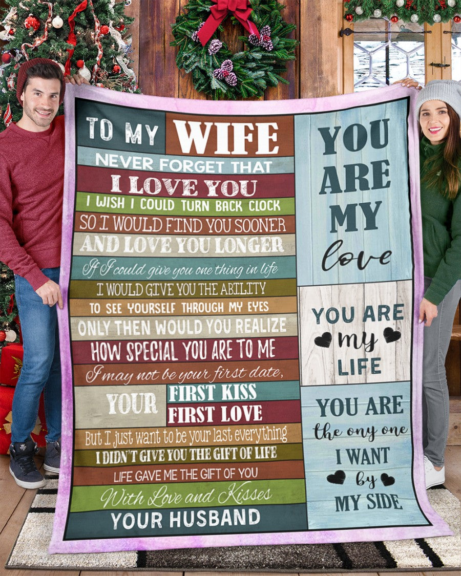 Fleece Blanket To my wife never forget that i love you