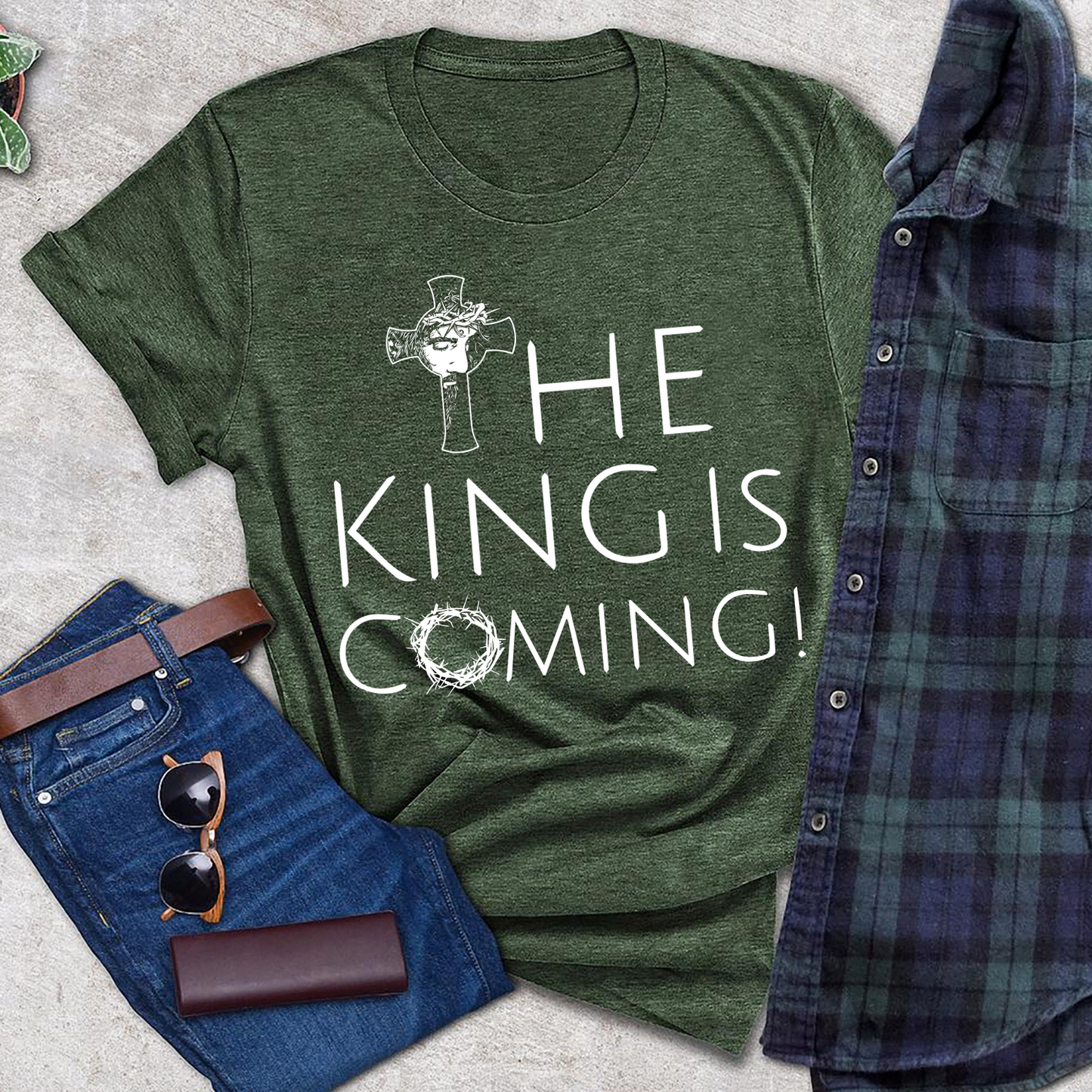 The King is Coming T-Shirt - Christian Apparel - Jesus is King - Minimal Design - Faith Clothing - Christian Standard T-Shirt