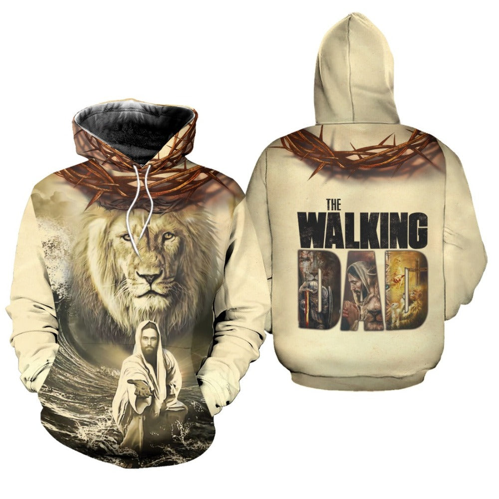 The Lion Of Judah Jesus Reaching Out His Hand, The Walking Dad 3D All Over Print Sweatshirt And Hoodie