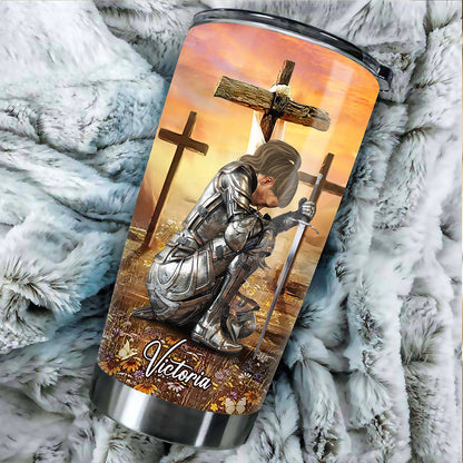 Personalized Woman Warrior Of God Way Maker Miracle Worker Promise Keeper Light In The Darkness Tumbler