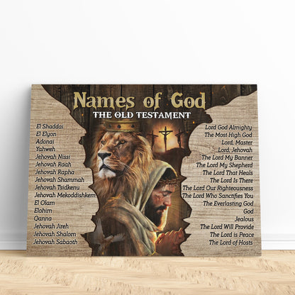 Names Of God In The Old Testament Jesus and Lion Poster and Canvas