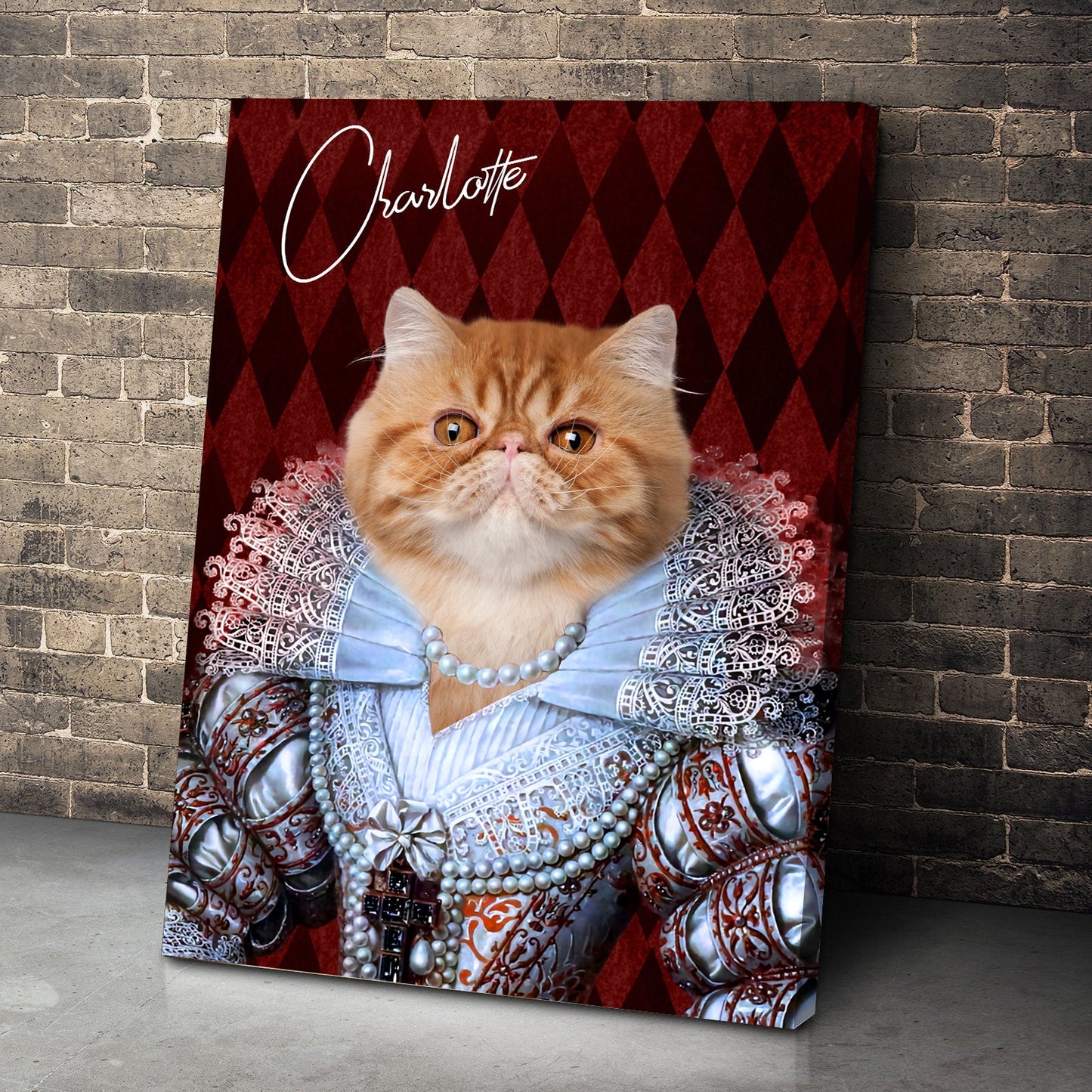 Personalized Cat The Pearl Princess Portrait Digital File Canvas Prints And Poster