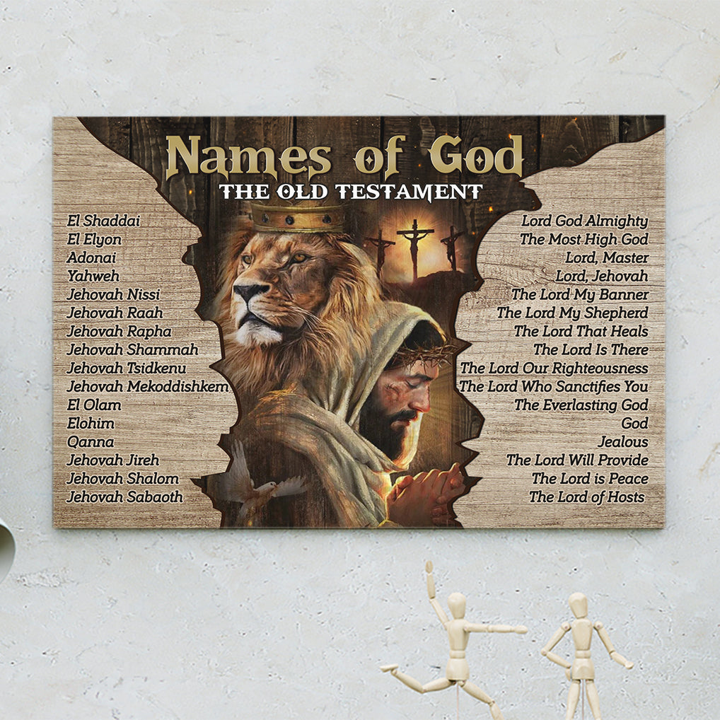 Names Of God In The Old Testament Jesus and Lion Poster and Canvas