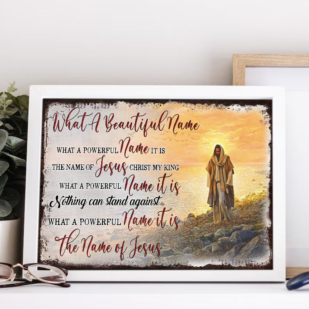 Jesus What A Beautiful Name Canvas, Beautiful Wonderful Powerful Jesus Christian Canvas Prints