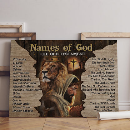 Names Of God In The Old Testament Jesus and Lion Poster and Canvas