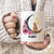 Personalized Cat Sitting On Moon And Flower, Floral Moon Cat  White Edge-to-Edge Mug (NEW)