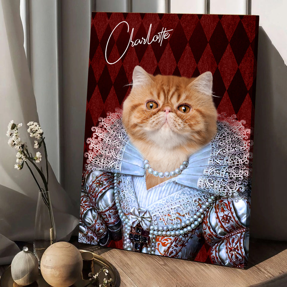 Personalized Cat The Pearl Princess Portrait Digital File Canvas Prints And Poster