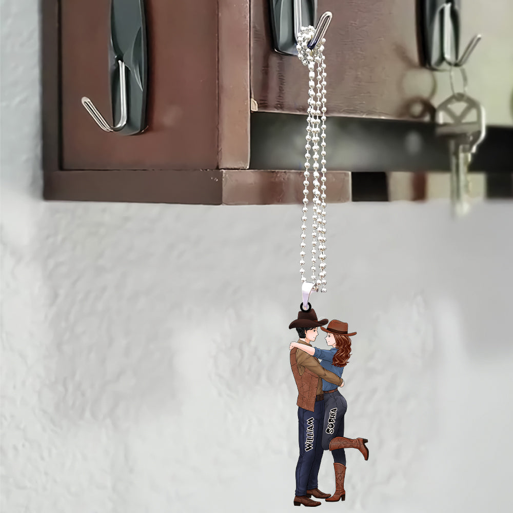 Personalized Couple Cowboy And Cowgirl Car Ornament