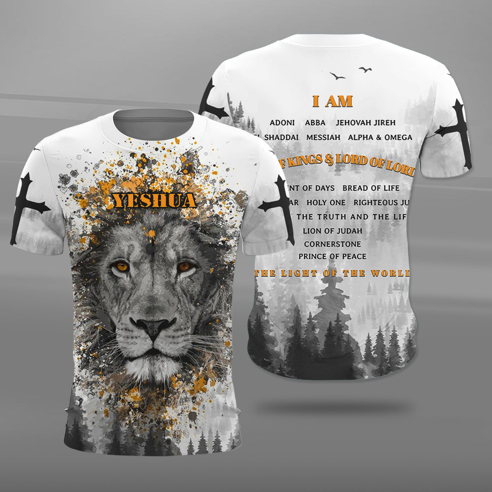 Jesus Lion of Judah I Am ( Name Of God ) King Of King Lord Of Lord 3D All Over Print T-Shirt And Hoodie