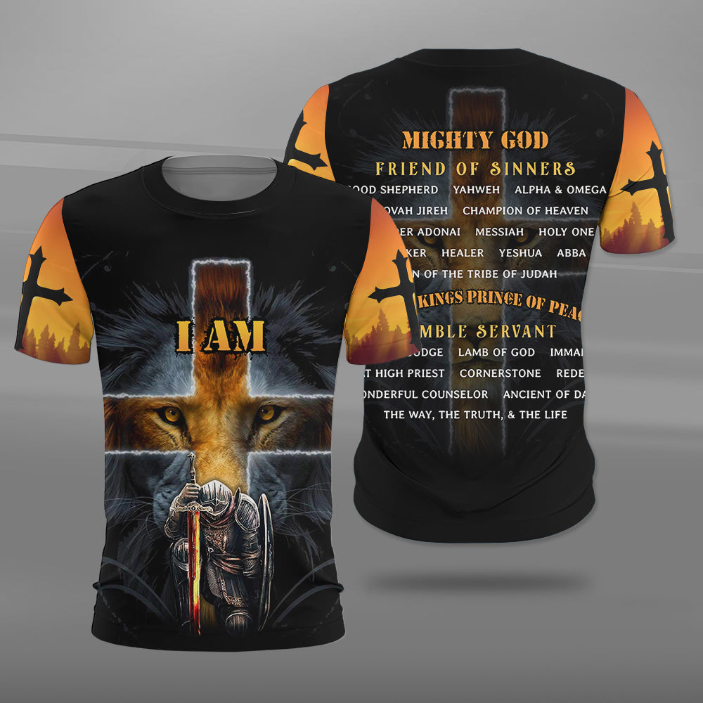 I Am Mighty God Warrior With Lion 3D All Over Print Hoodie And Sweatshirt