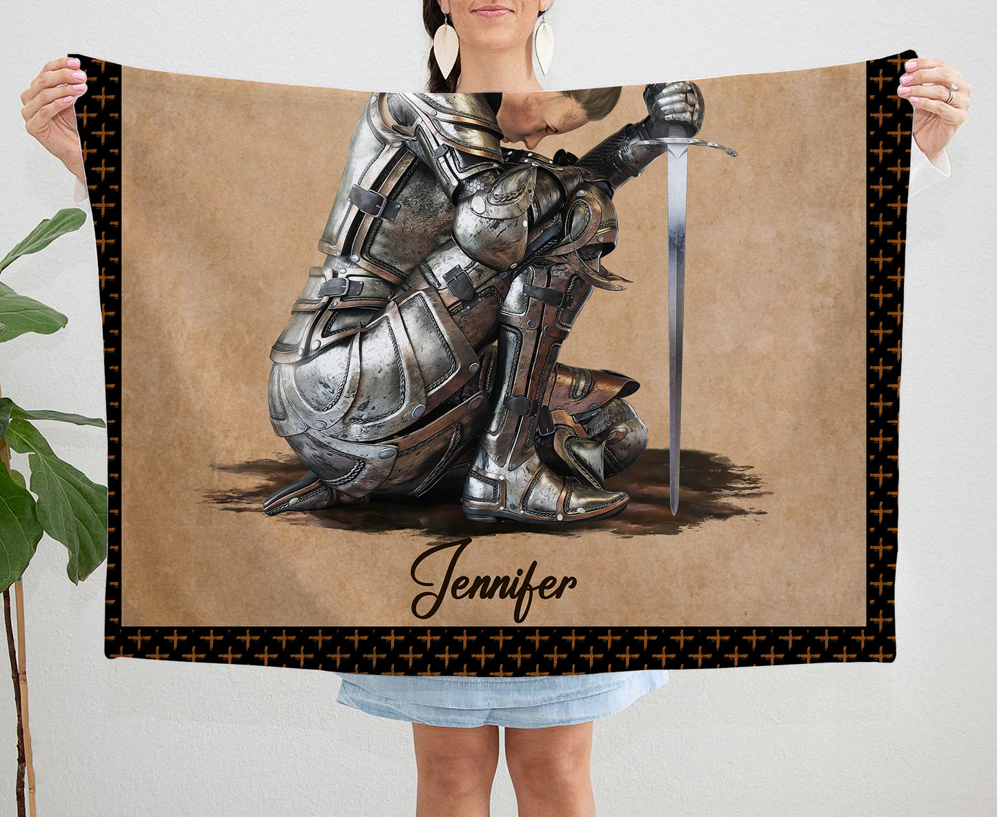 Personalized Custom Name, Skin Tone And Hairstyles Woman Warrior Of God of God Put On The Full Armor of God Ephesians 6-10 Blanket